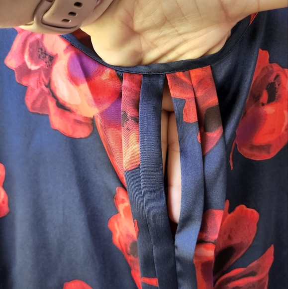 Navy Blue with red floral top - Picture 2 of 3